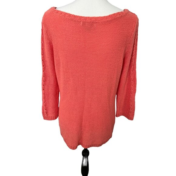 CB Established 1962 Women’s XL Open Weave Pullover Sweater Boho Cottagecore Top - Picture 2 of 8